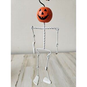 Metal jointed pumpkin skeleton‎ as is ornament decor hanging Halloween